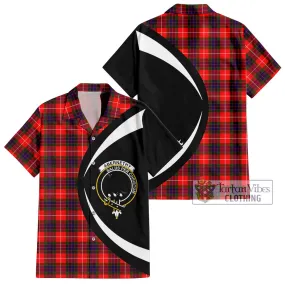 Abernethy Tartan Short Sleeve Button Up with Family Crest Circle Style