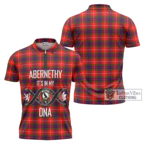 Abernethy Tartan Zipper Polo Shirt with Family Crest DNA In Me Style