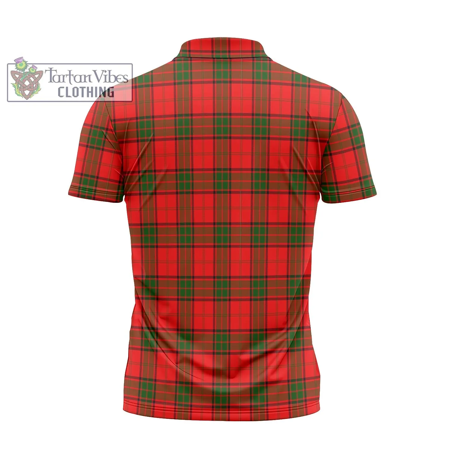 Adair Tartan Zipper Polo Shirt with Family Crest