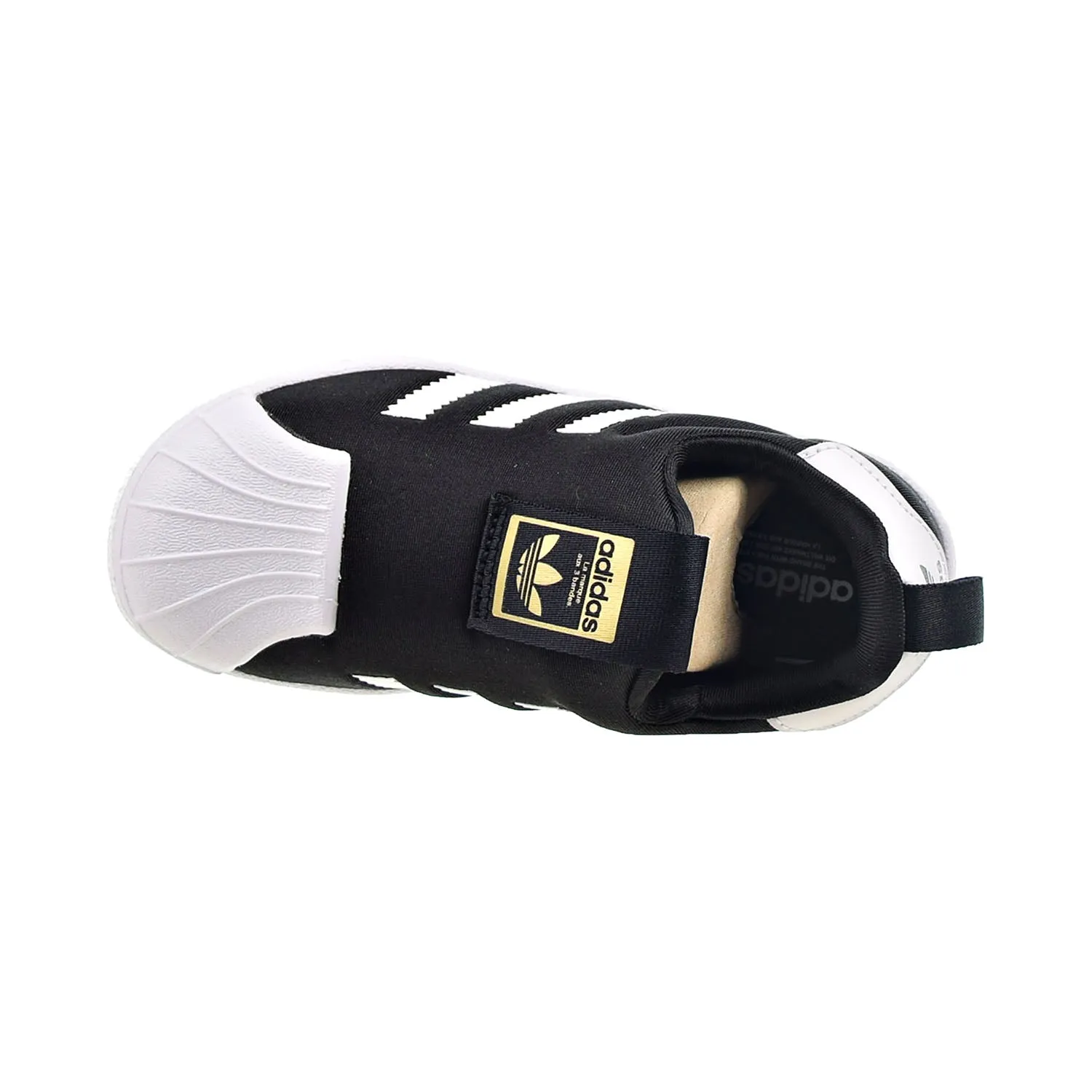 Adidas Superstar 360 Little Kids' Slip-On Shoes Core Black-White-Gold Metallic