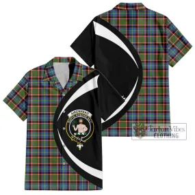 Aikenhead Tartan Short Sleeve Button Up with Family Crest Circle Style