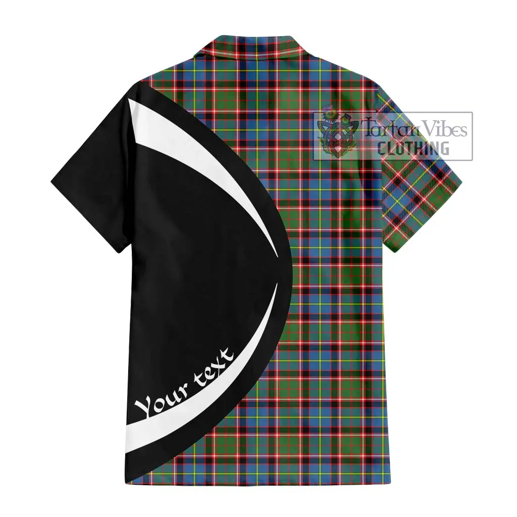 Aikenhead Tartan Short Sleeve Button Up with Family Crest Circle Style