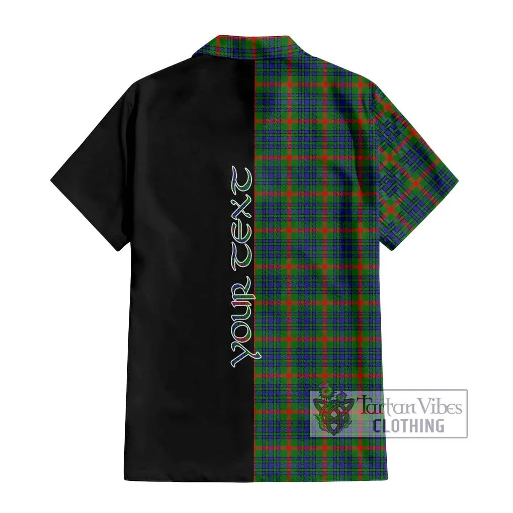 Aiton Tartan Short Sleeve Button Shirt with Family Crest and Half Of Me Style