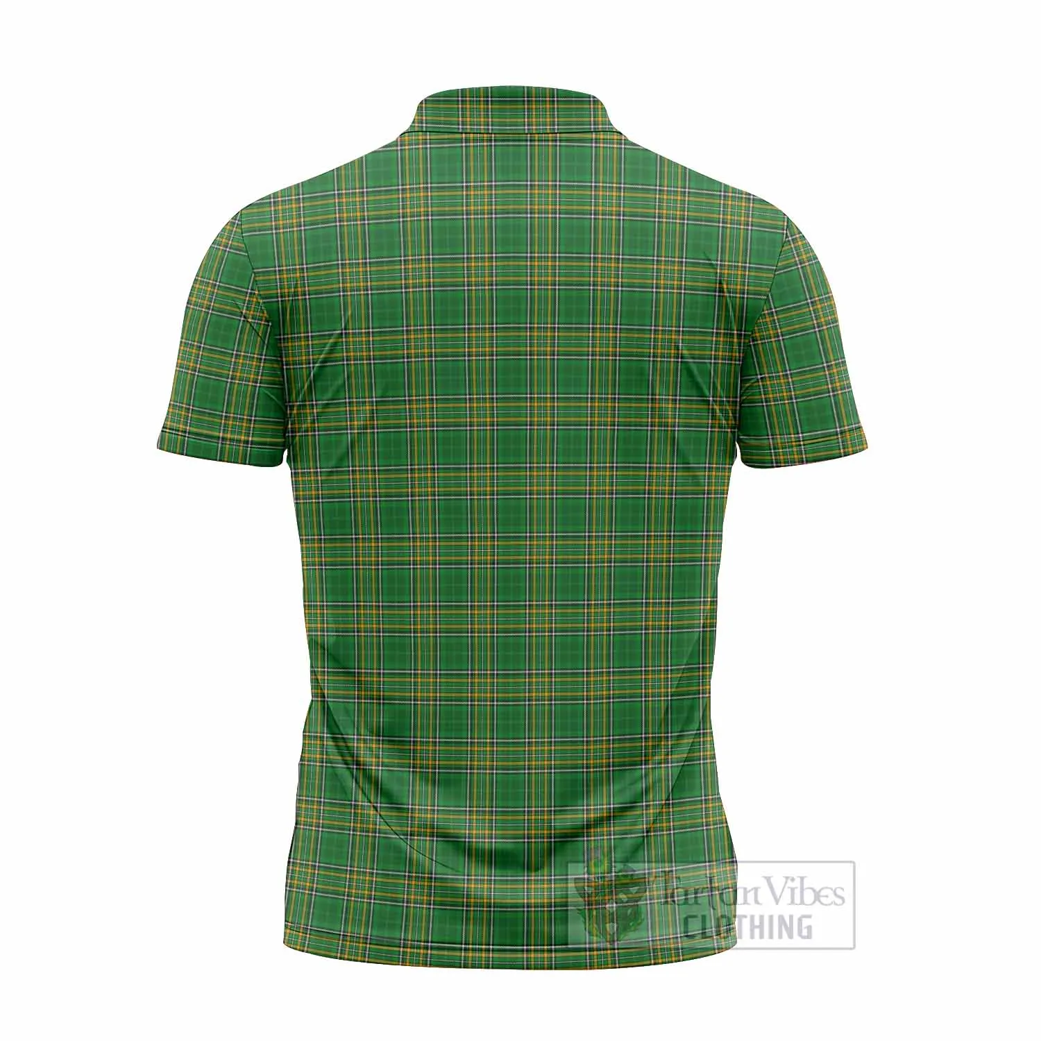 Algeo Irish Clan Tartan Zipper Polo Shirt with Coat of Arms