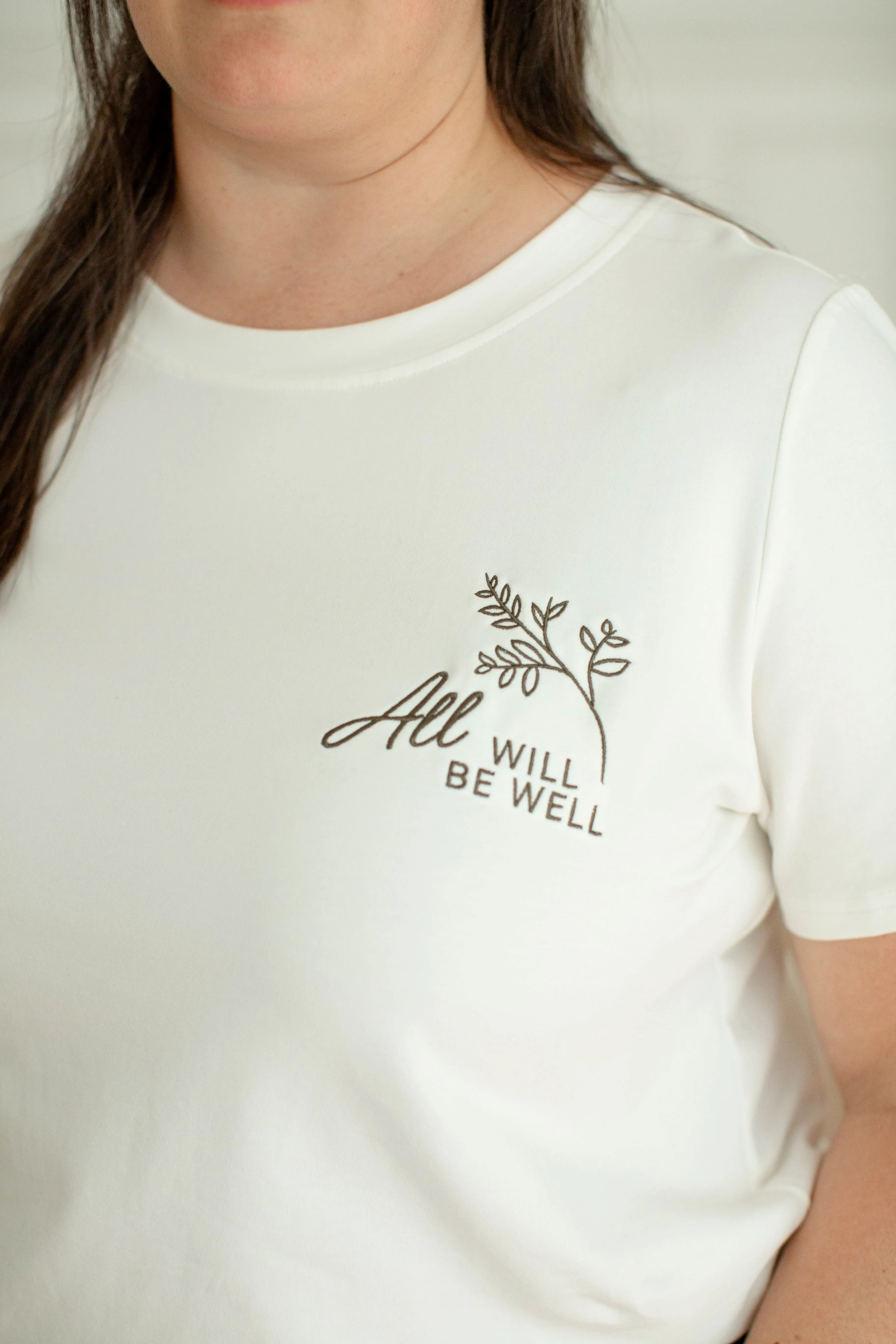 'All Will Be Well' Embroidered Graphic Tee