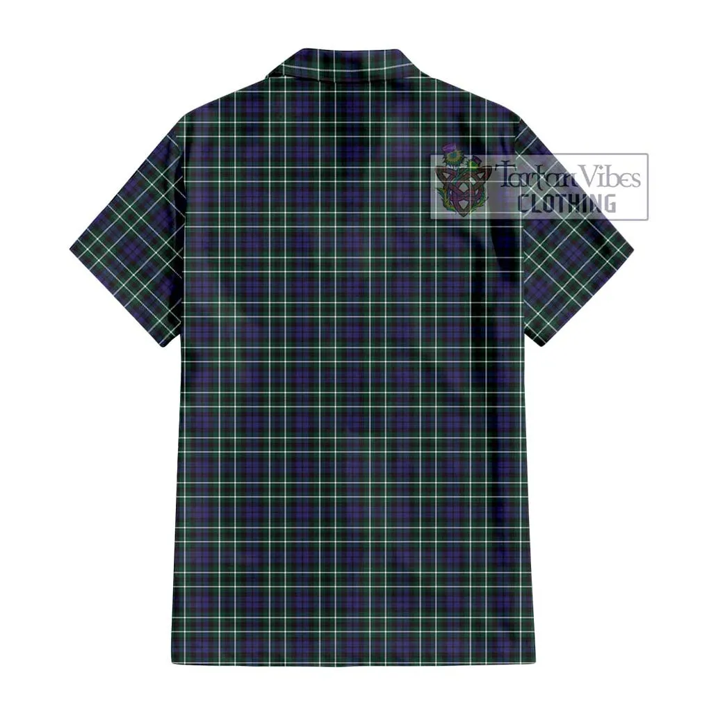 Allardice Tartan Short Sleeve Button Shirt with Family Crest DNA In Me Style