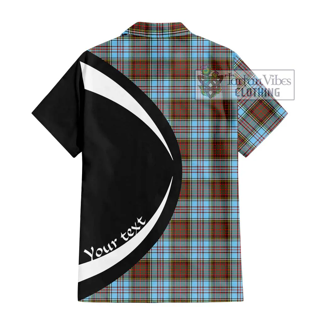 Anderson Ancient Tartan Short Sleeve Button Up with Family Crest Circle Style