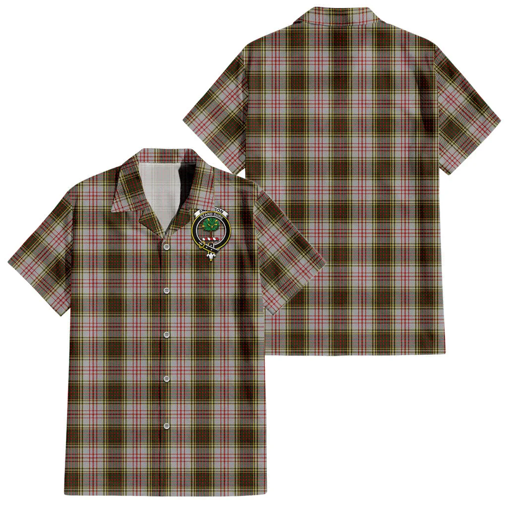 Anderson Dress Tartan Short Sleeve Button Down Shirt with Family Crest