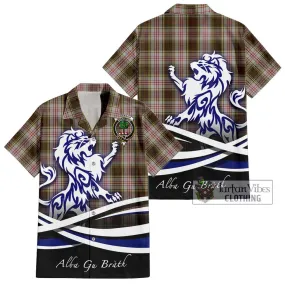 Anderson Dress Tartan Short Sleeve Button Shirt with Alba Gu Brath Regal Lion Emblem