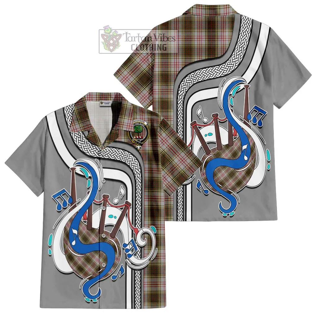 Anderson Dress Tartan Short Sleeve Button Shirt with Epic Bagpipe Style