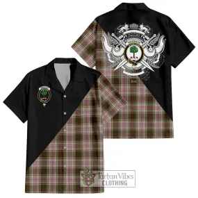 Anderson Dress Tartan Short Sleeve Button Shirt with Family Crest and Military Logo Style