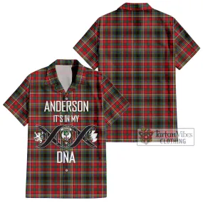 Anderson of Arbrake Tartan Short Sleeve Button Shirt with Family Crest DNA In Me Style