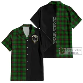 Anstruther Tartan Short Sleeve Button Shirt with Family Crest and Half Of Me Style