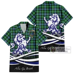 Arbuthnot Ancient Tartan Short Sleeve Button Shirt with Alba Gu Brath Regal Lion Emblem