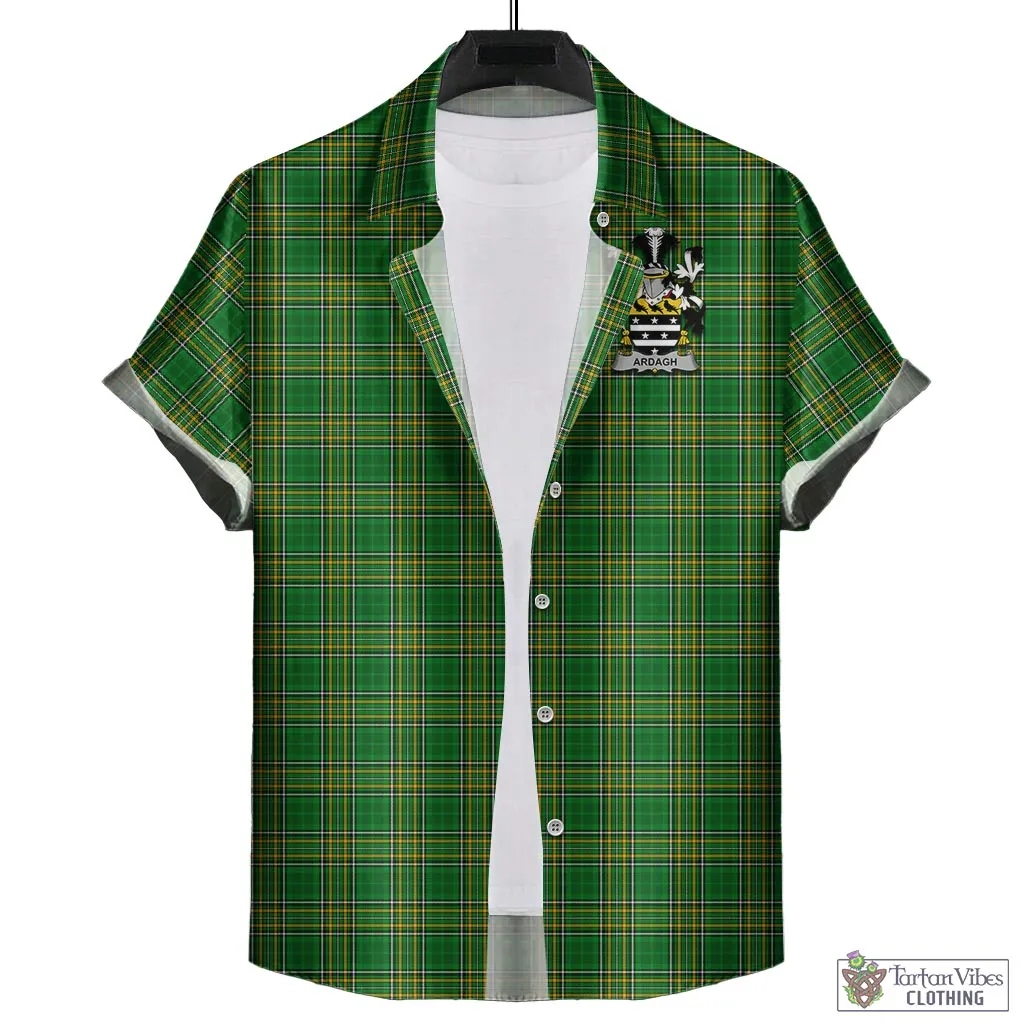 Ardagh Irish Clan Tartan Short Sleeve Button Up with Coat of Arms