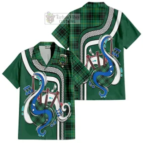 Arthur Ancient Tartan Short Sleeve Button Shirt with Epic Bagpipe Style