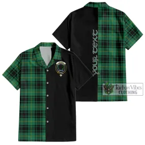 Arthur Ancient Tartan Short Sleeve Button Shirt with Family Crest and Half Of Me Style