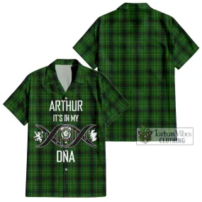 Arthur Highland Tartan Short Sleeve Button Shirt with Family Crest DNA In Me Style