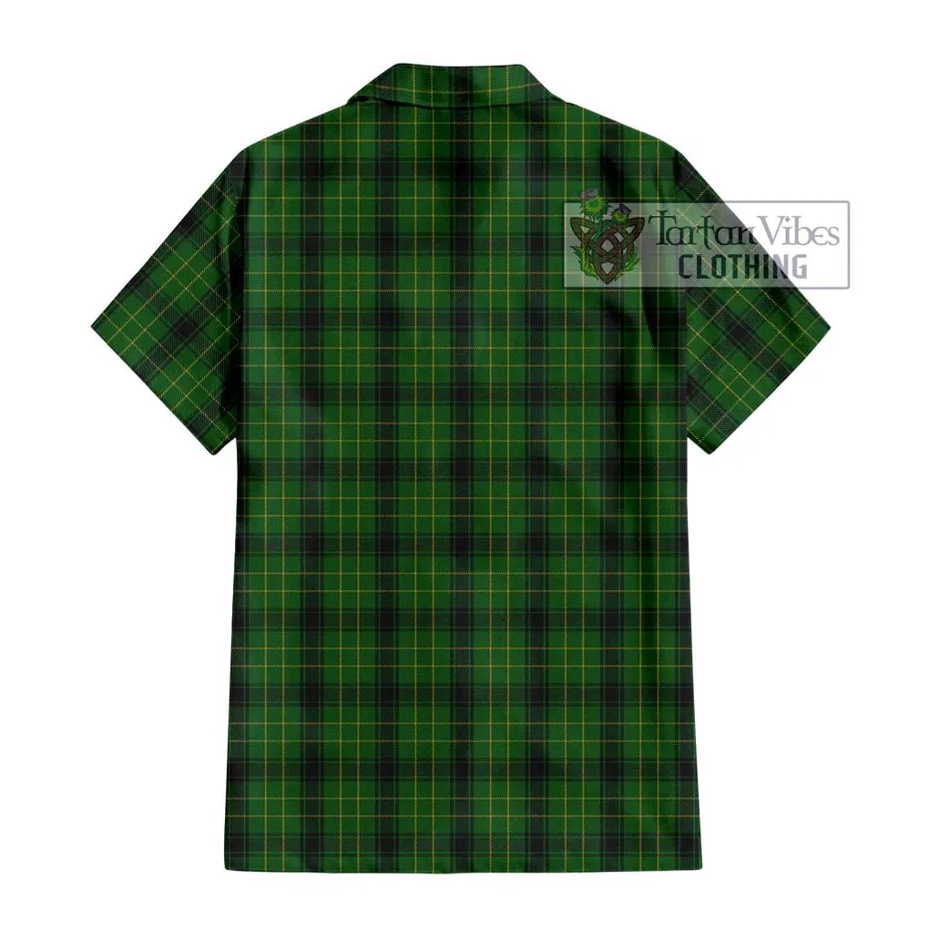 Arthur Highland Tartan Short Sleeve Button Shirt with Family Crest DNA In Me Style