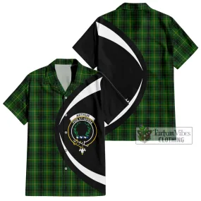 Arthur Tartan Short Sleeve Button Up with Family Crest Circle Style