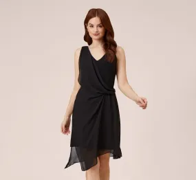 Asymmetrical Draped Dress In Black