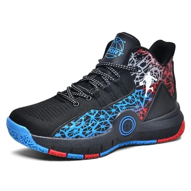 Basketball Shoes for Men Lace-Up High Top Sneakers Mens Retro Basketball Shoes Breathable Trend Men Sneakers Walking Shoes