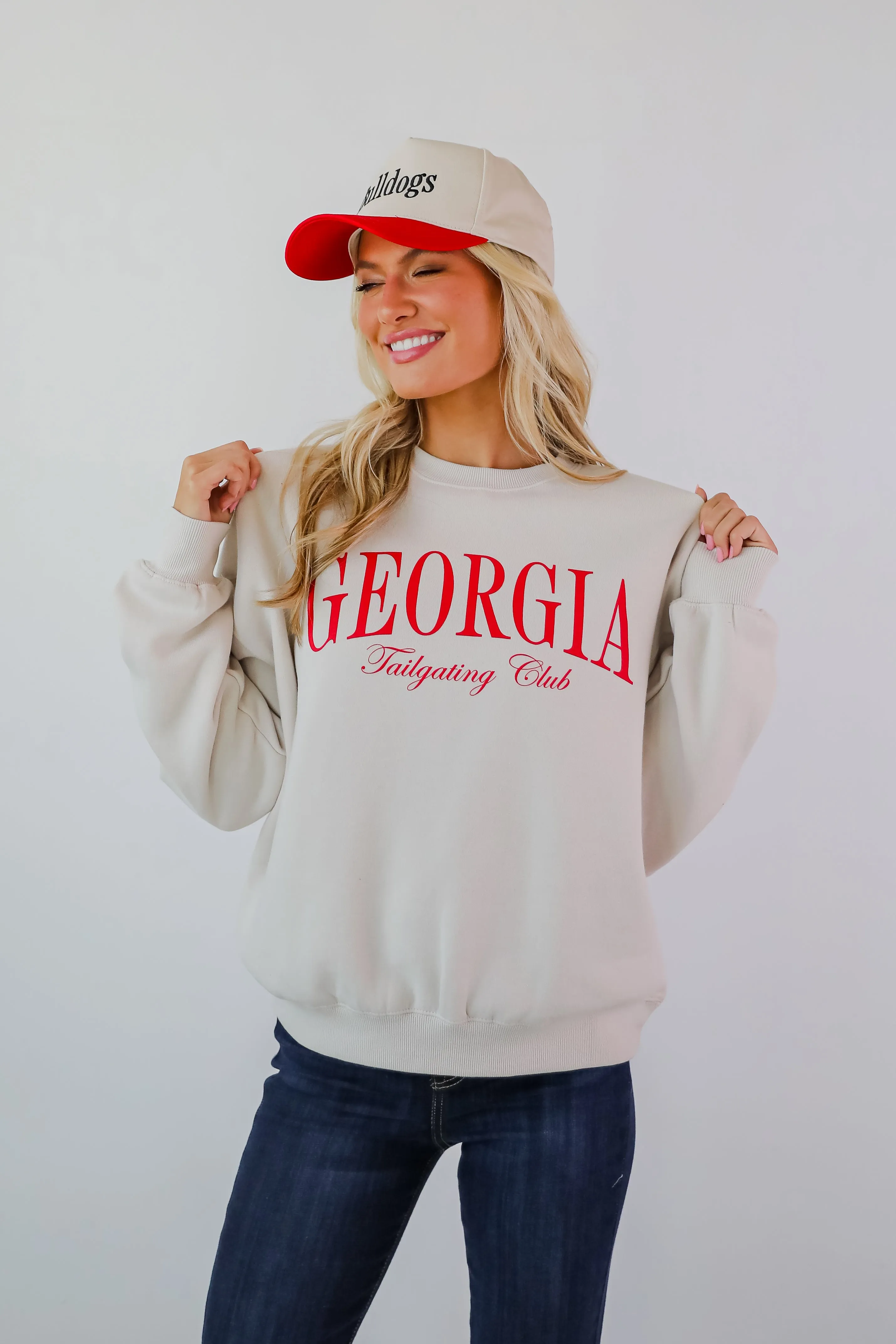 Beige Georgia Tailgating Club Sweatshirt