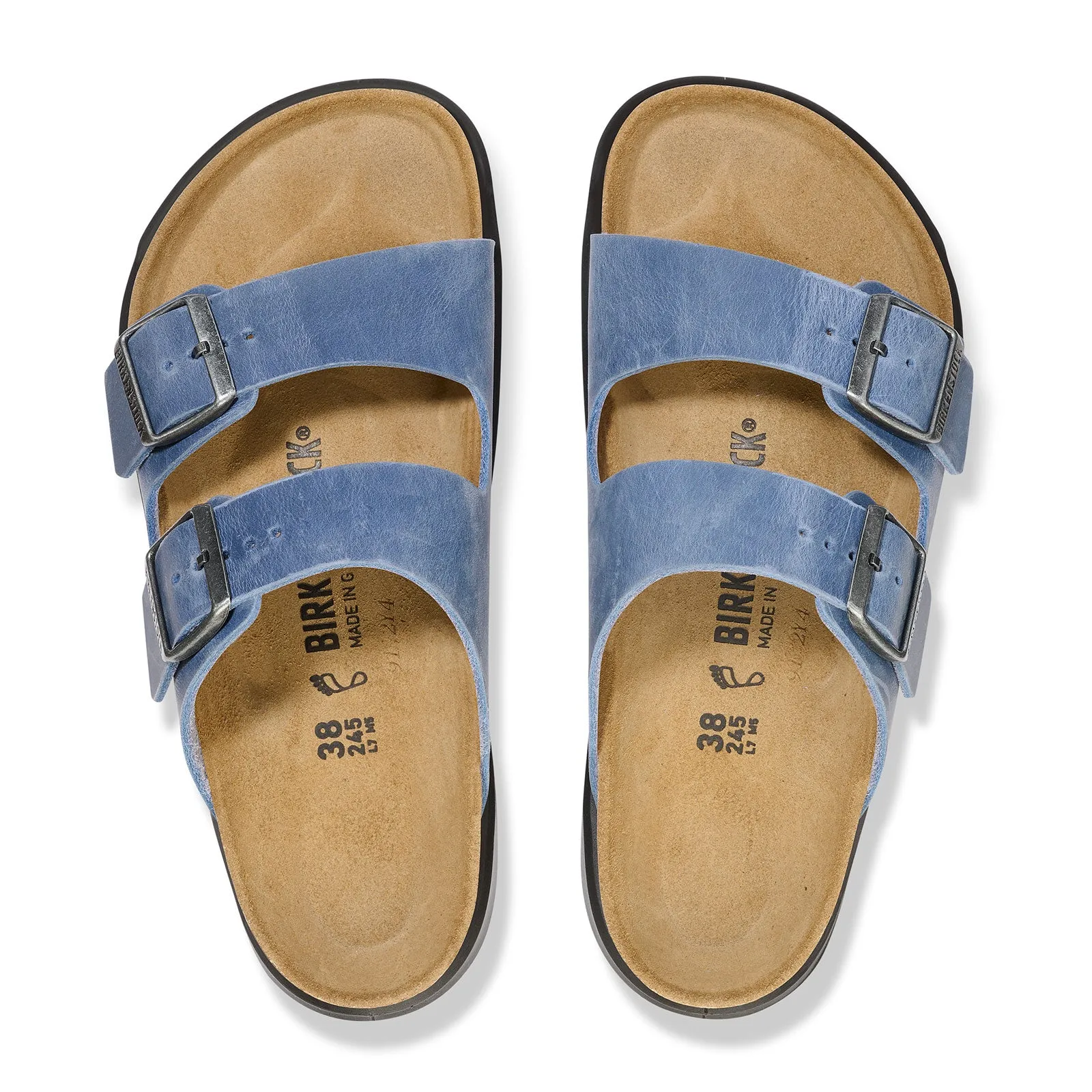 Birkenstock Arizona Rugged Slide Sandal (Women) - Elemental Blue Oiled Leather