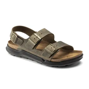 Birkenstock Milano Rugged Backstrap Sandal (Men) - Faded Khaki Oiled Leather