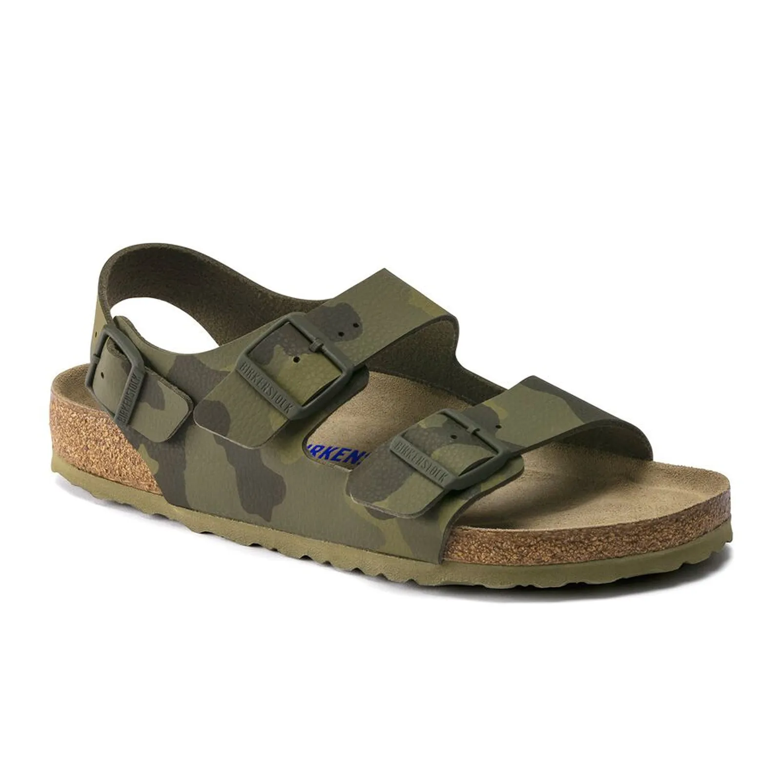 Birkenstock Milano Soft Footbed Backstrap Sandal (Men) - Desert Soil Camo Green Birko-Flor