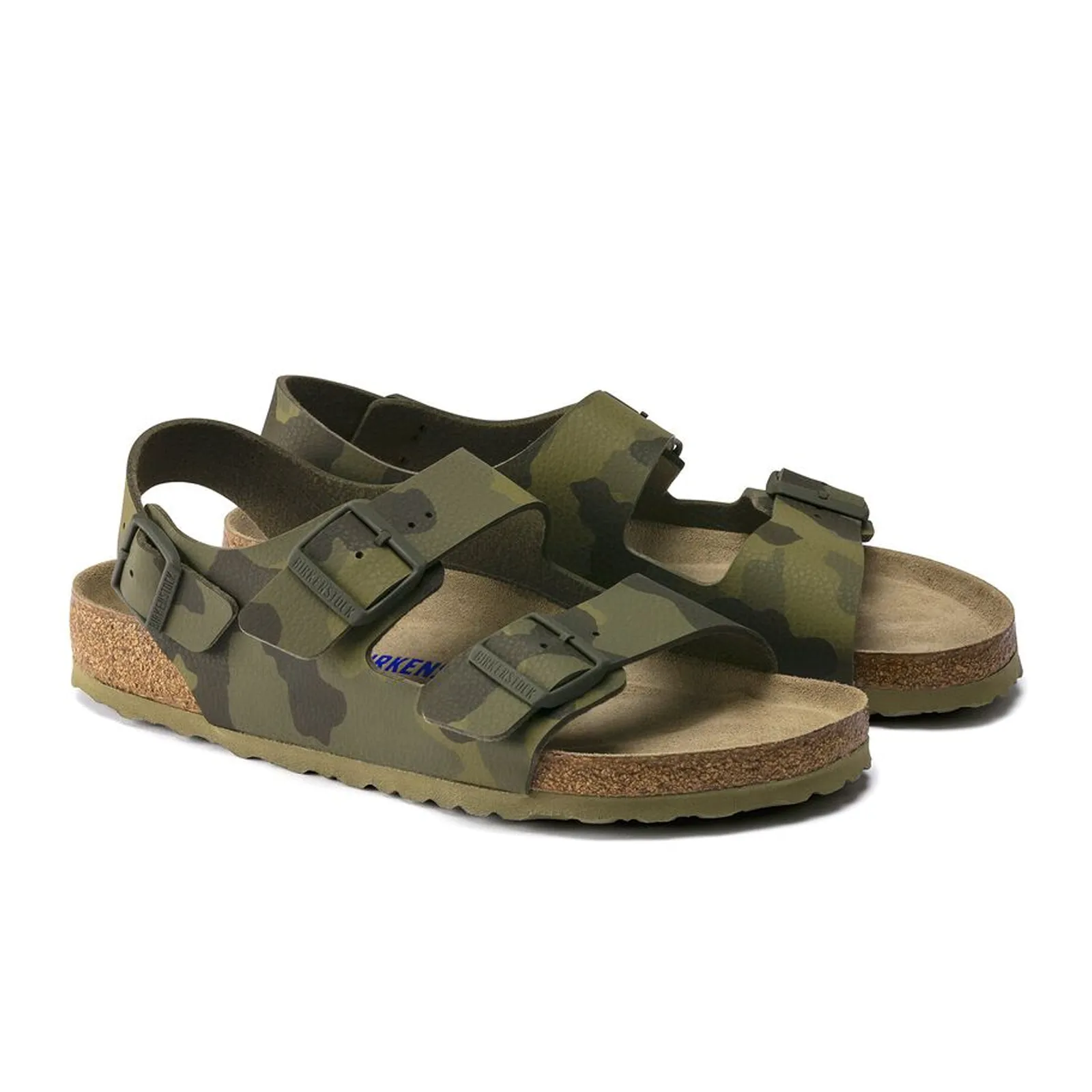 Birkenstock Milano Soft Footbed Backstrap Sandal (Men) - Desert Soil Camo Green Birko-Flor