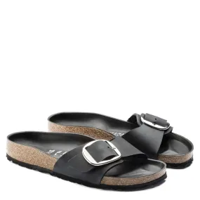 Birkenstock Women's Madrid Big Buckle Oiled Leather in Black (Narrow Width)