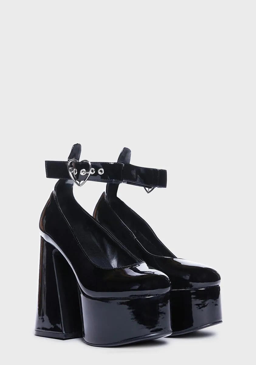 Black Those Days Platform Heels