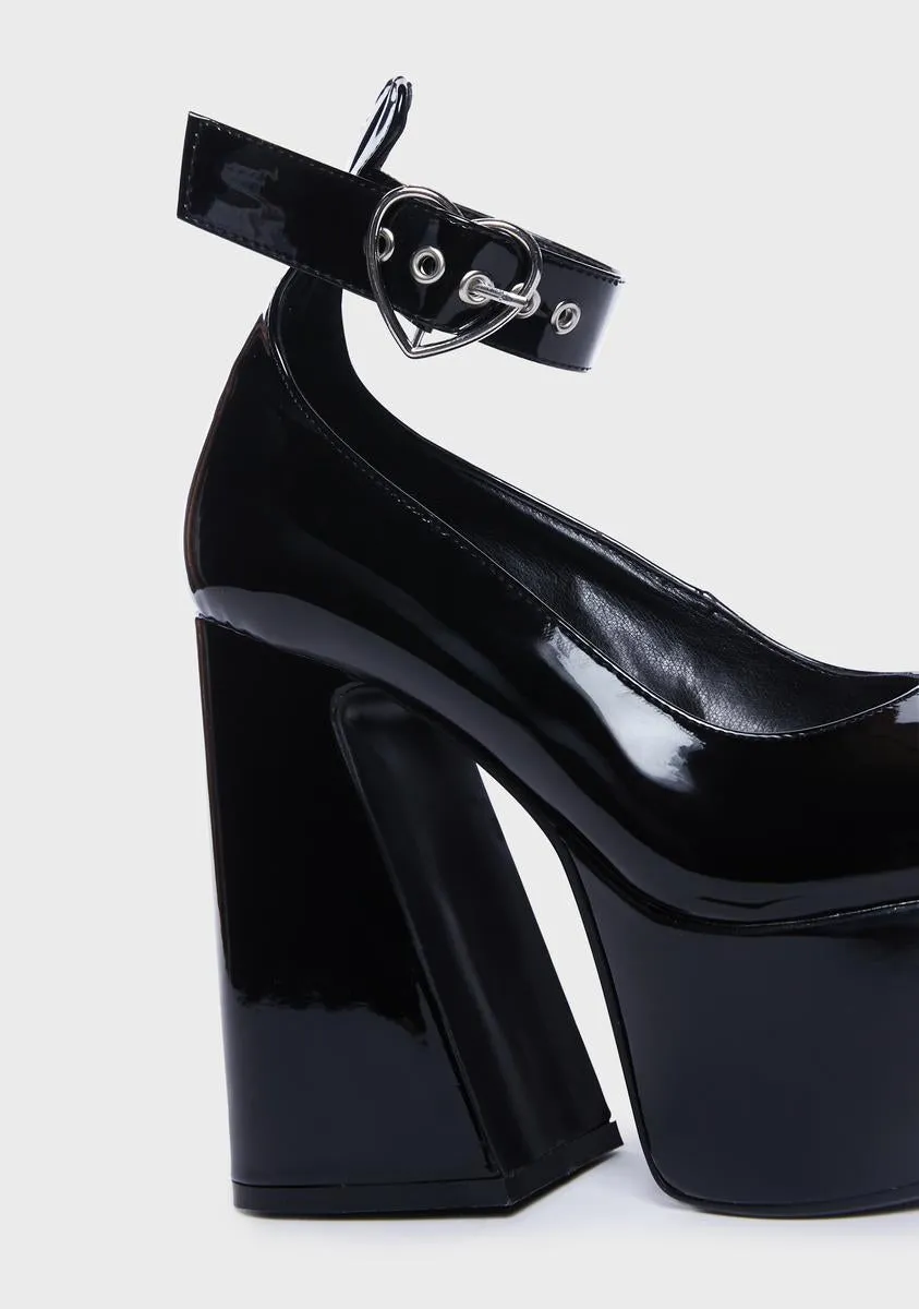 Black Those Days Platform Heels