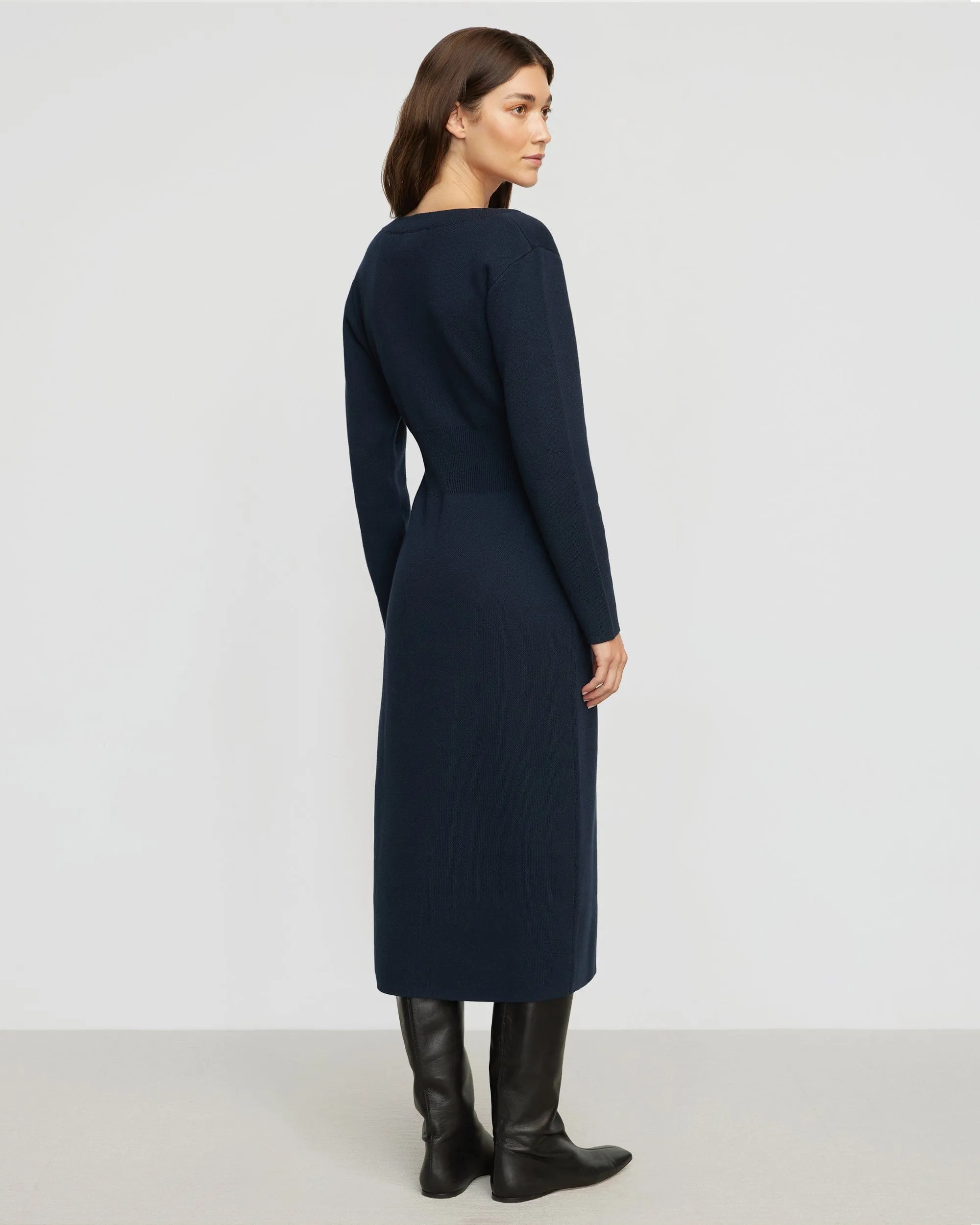 Bora Off-Shoulder V-Neck Sweater Dress