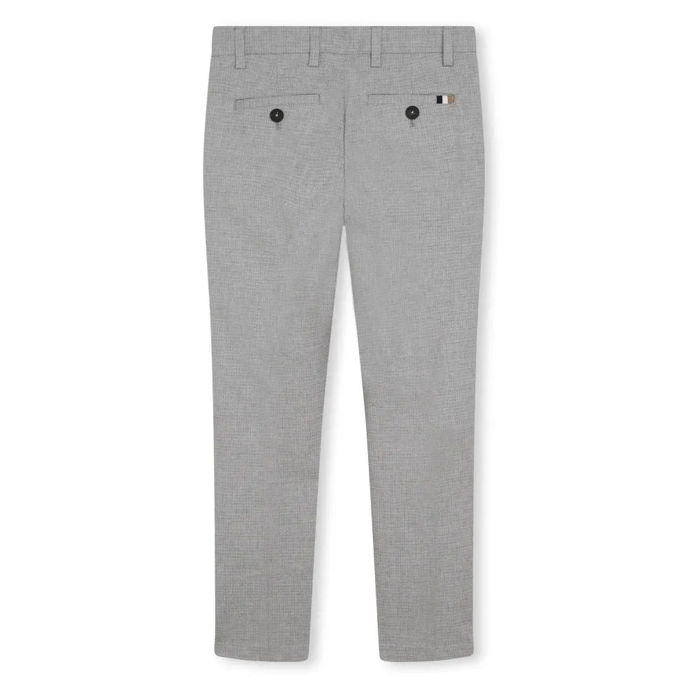 BOSS KIDSWEAR Chine Grey Suit Trousers