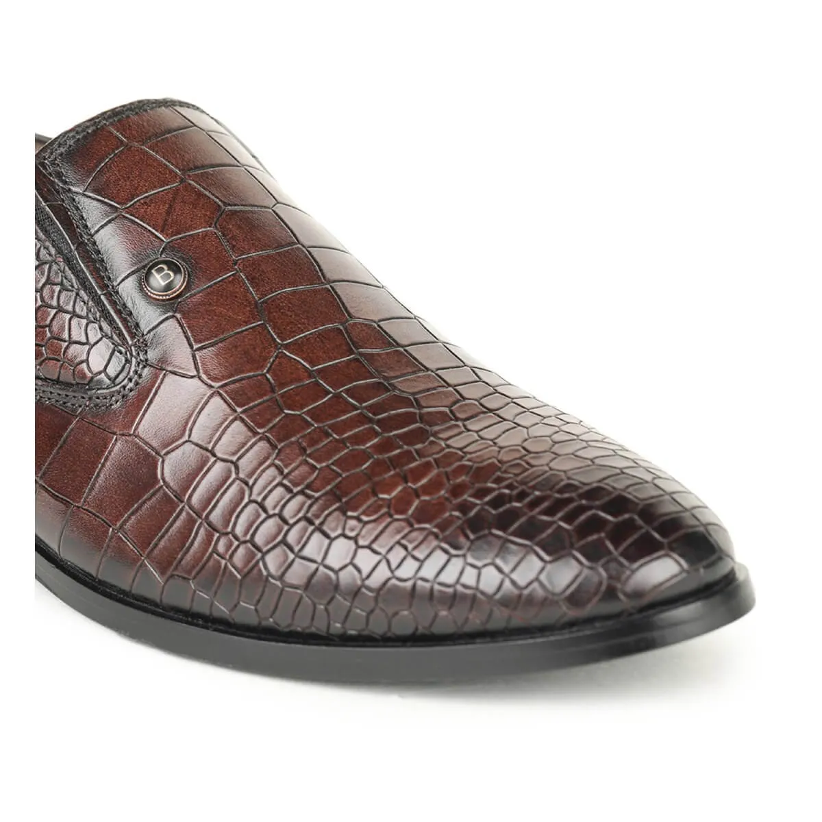 Britmen CP-11 Exotic Crocodile Print Loafers