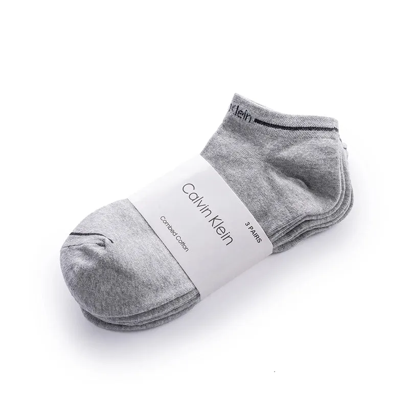 CALVIN KLEIN COTTON ANKLE 3-PACK SOCKS SU21