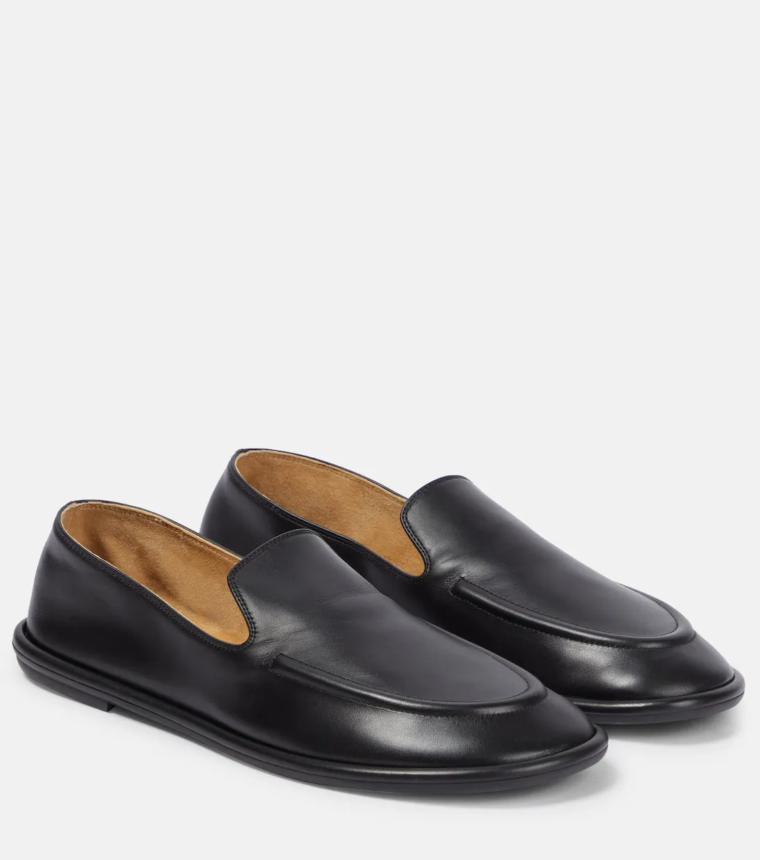 Canal loafers in leather The Row, black