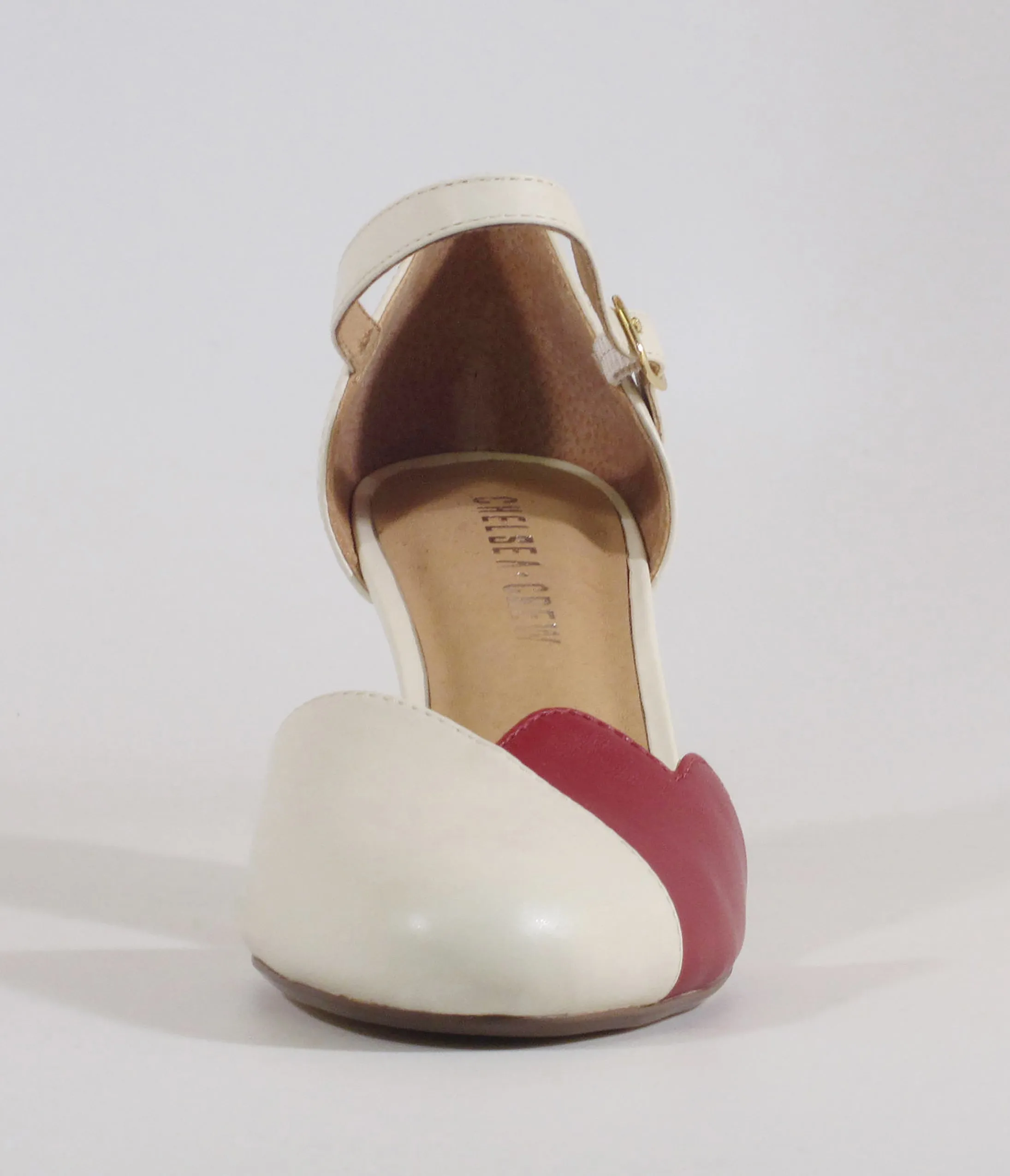 Chelsea Crew Red & Bone Lover Pumps