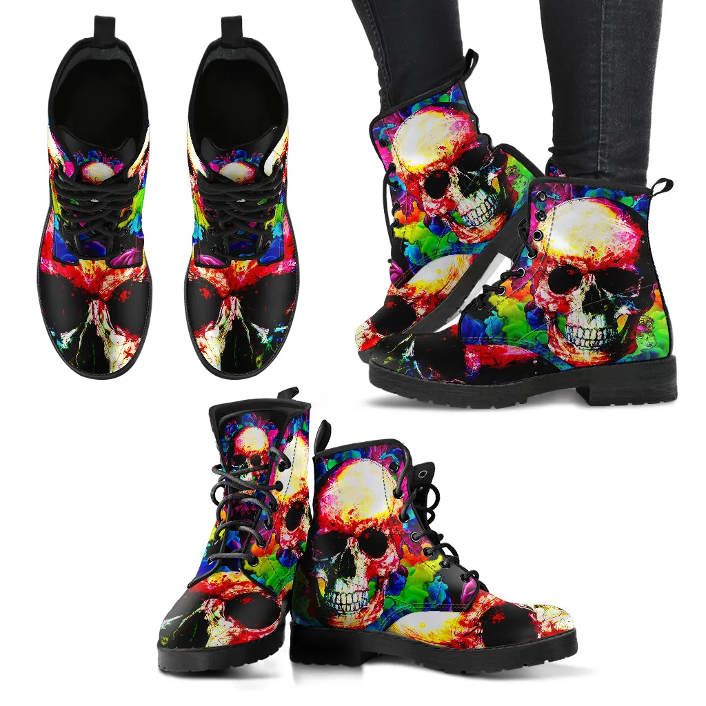 COLOUR SPLASH SKULL BOOTS - FREE WORLDWIDE SHIPPING