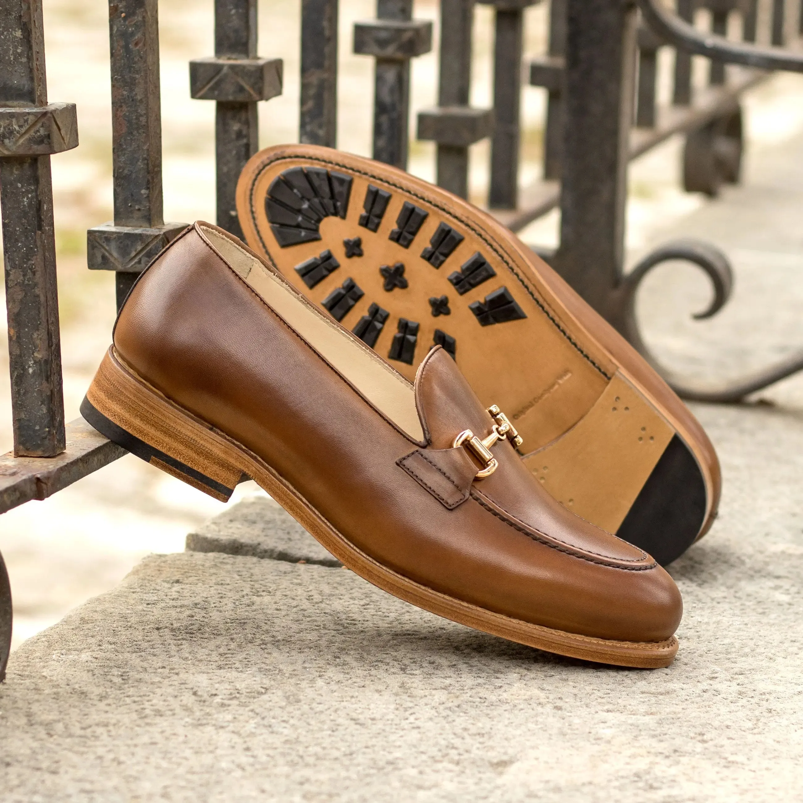 DapperFam Luciano in Med Brown Men's Italian Leather Loafer