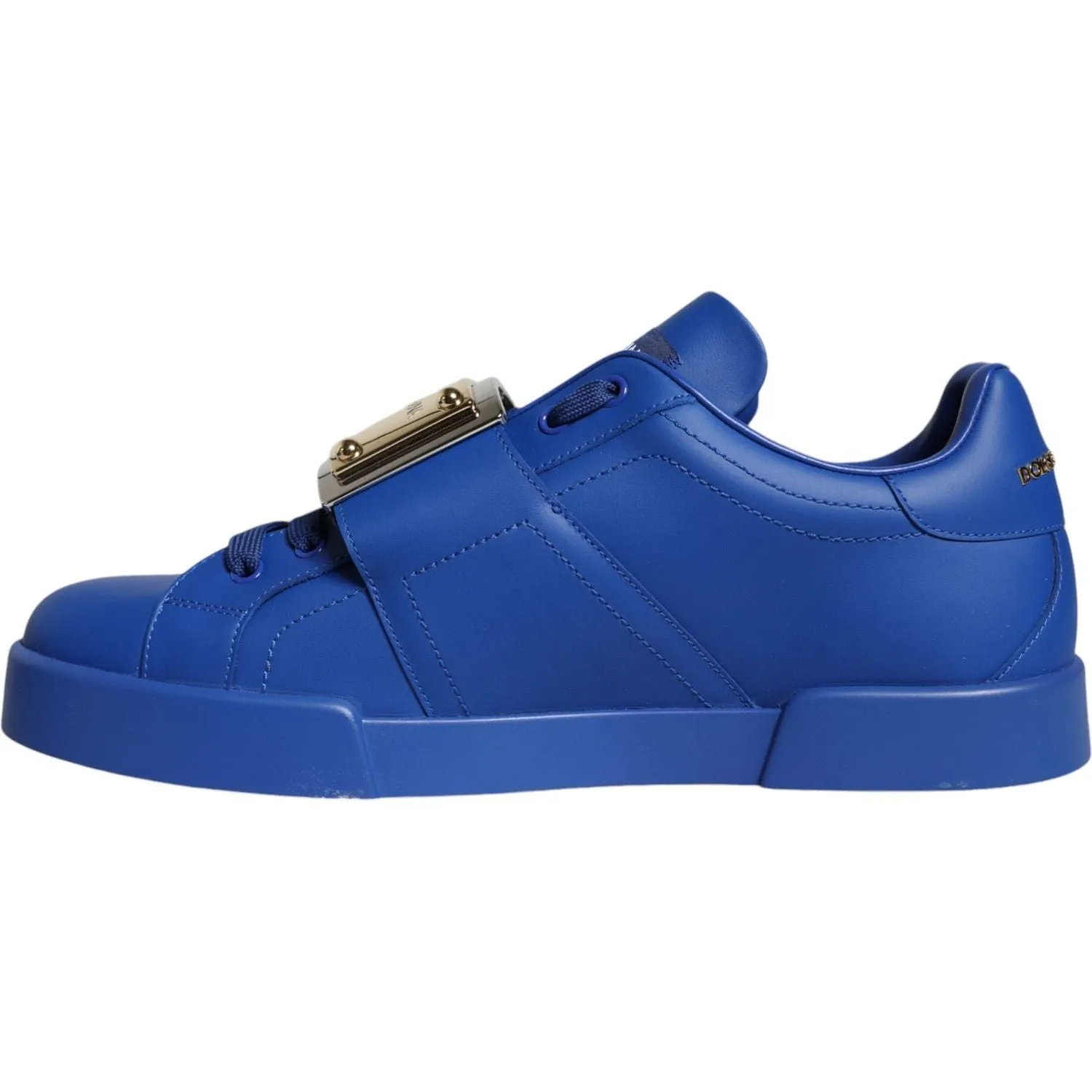 Dolce & Gabbana Blue Leather Low Top Portofino Sneakers Shoes