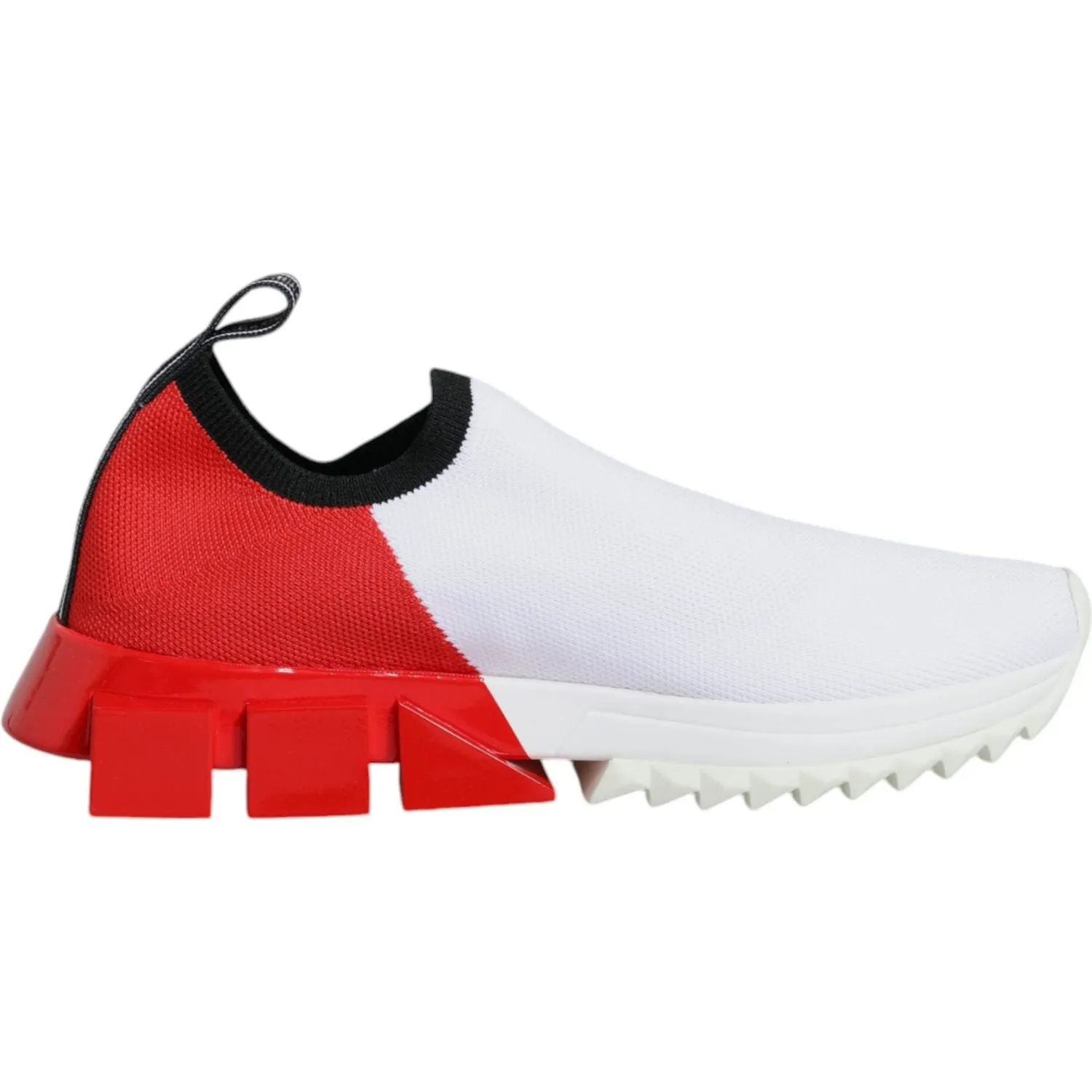 Dolce & Gabbana White Red Low Top Sorrento Men Sneakers Shoes