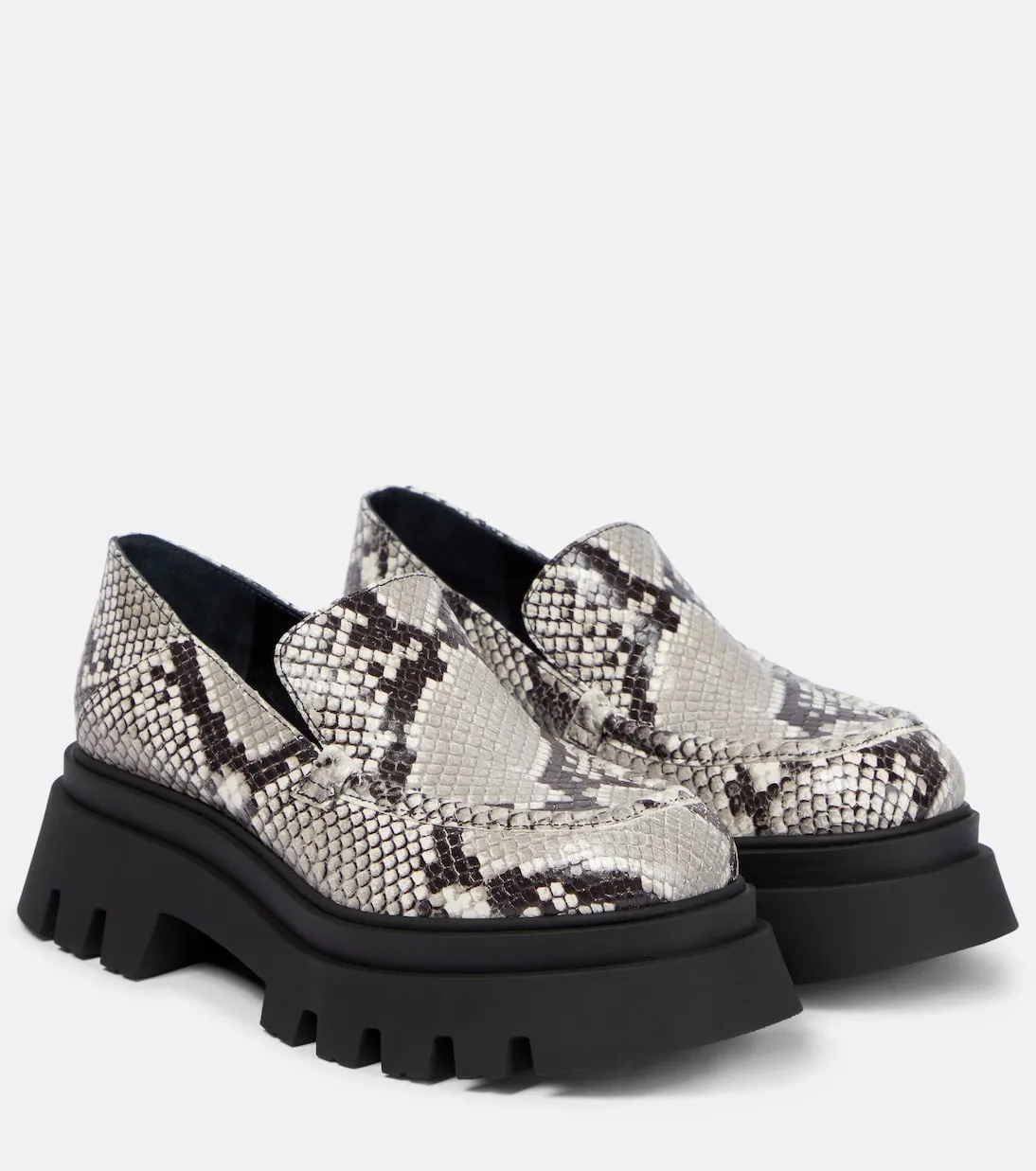 Dorothee Schumacher Printed Leather Platform Loafers, Multicolor