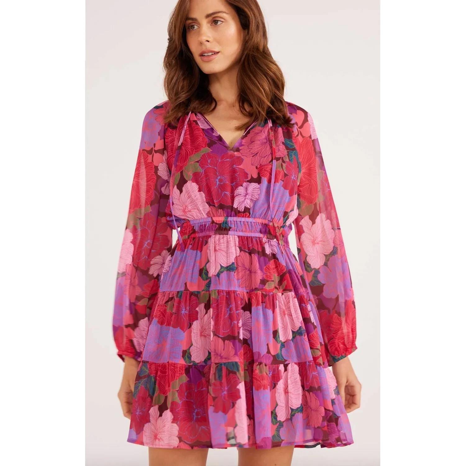 Dress Lexie Long Sleeve Mini - Floral Blooms