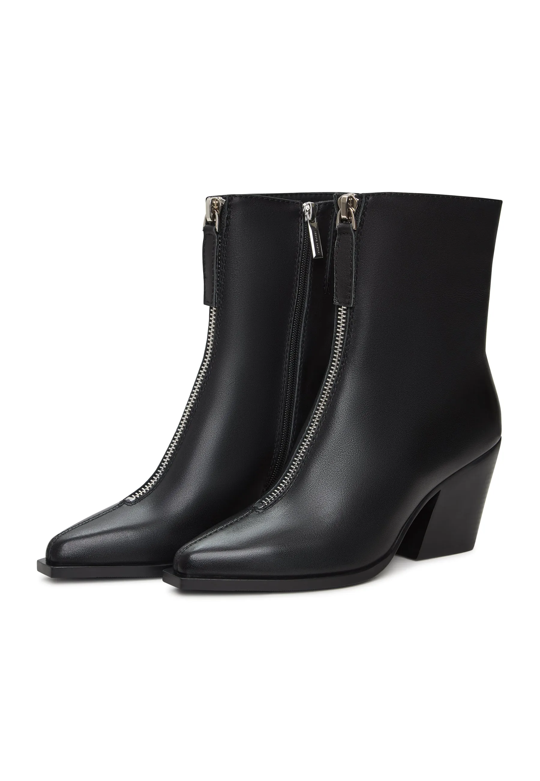 Elegant Zipper Heel Boots Regi - Black