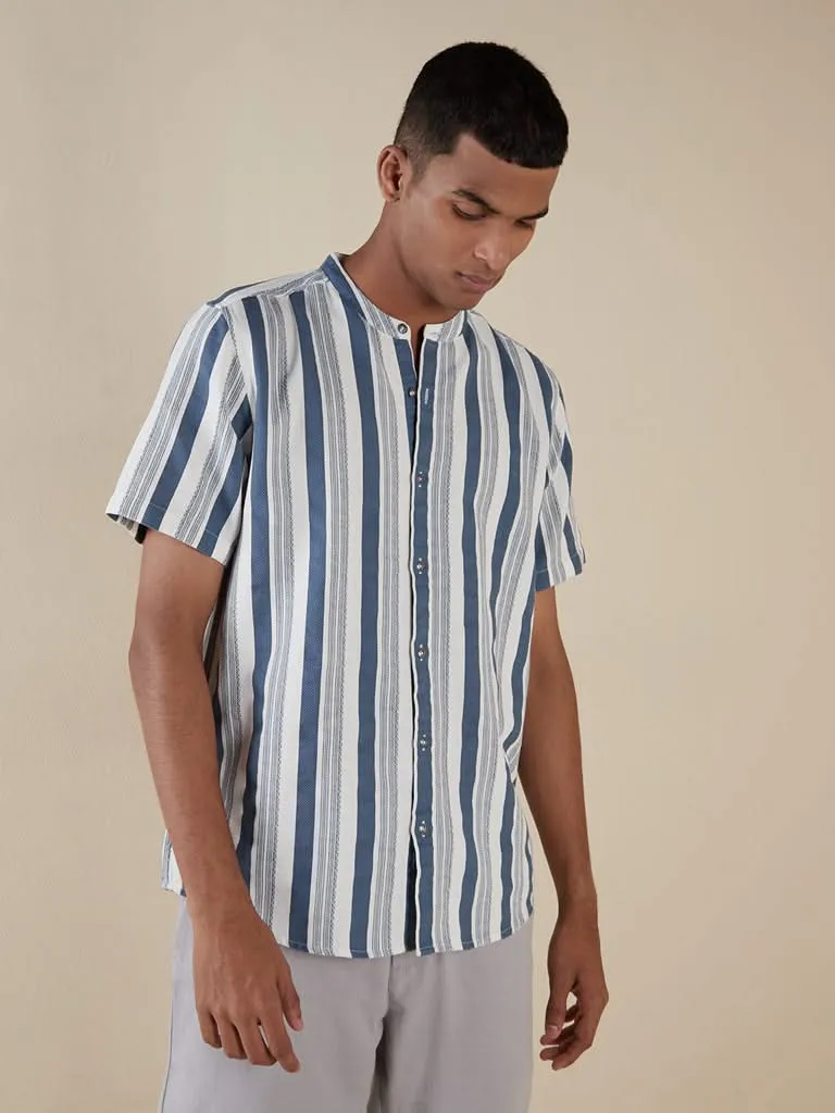 ETA Indigo Striped Resort-Fit Shirt