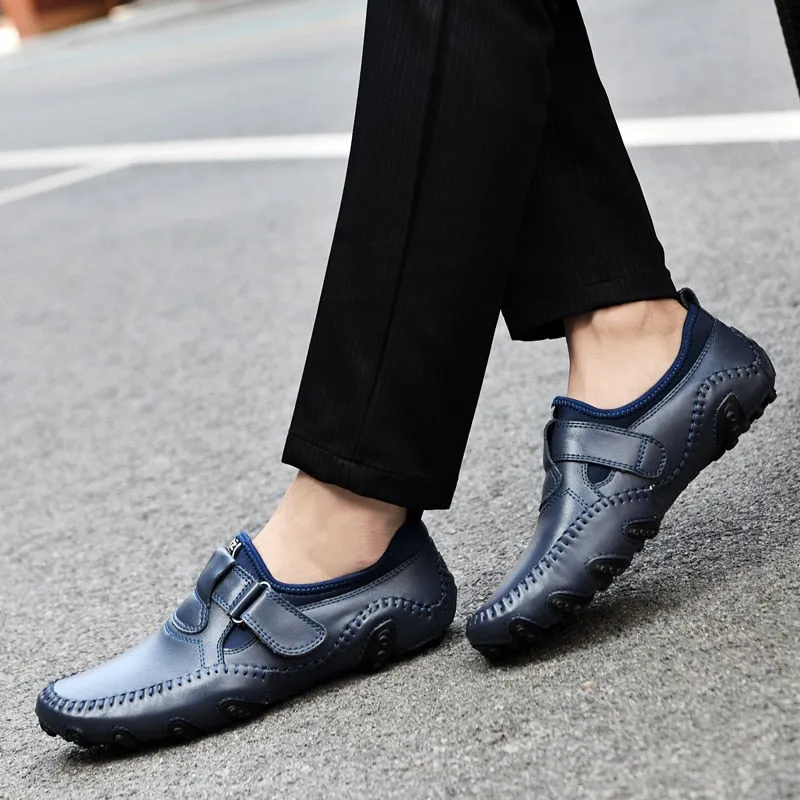 Genuine Leather Men's Shoes Outdoor Men Loafers Luxury Leather Men's Driving Shoes Handmade Breathable Walking Sneakers