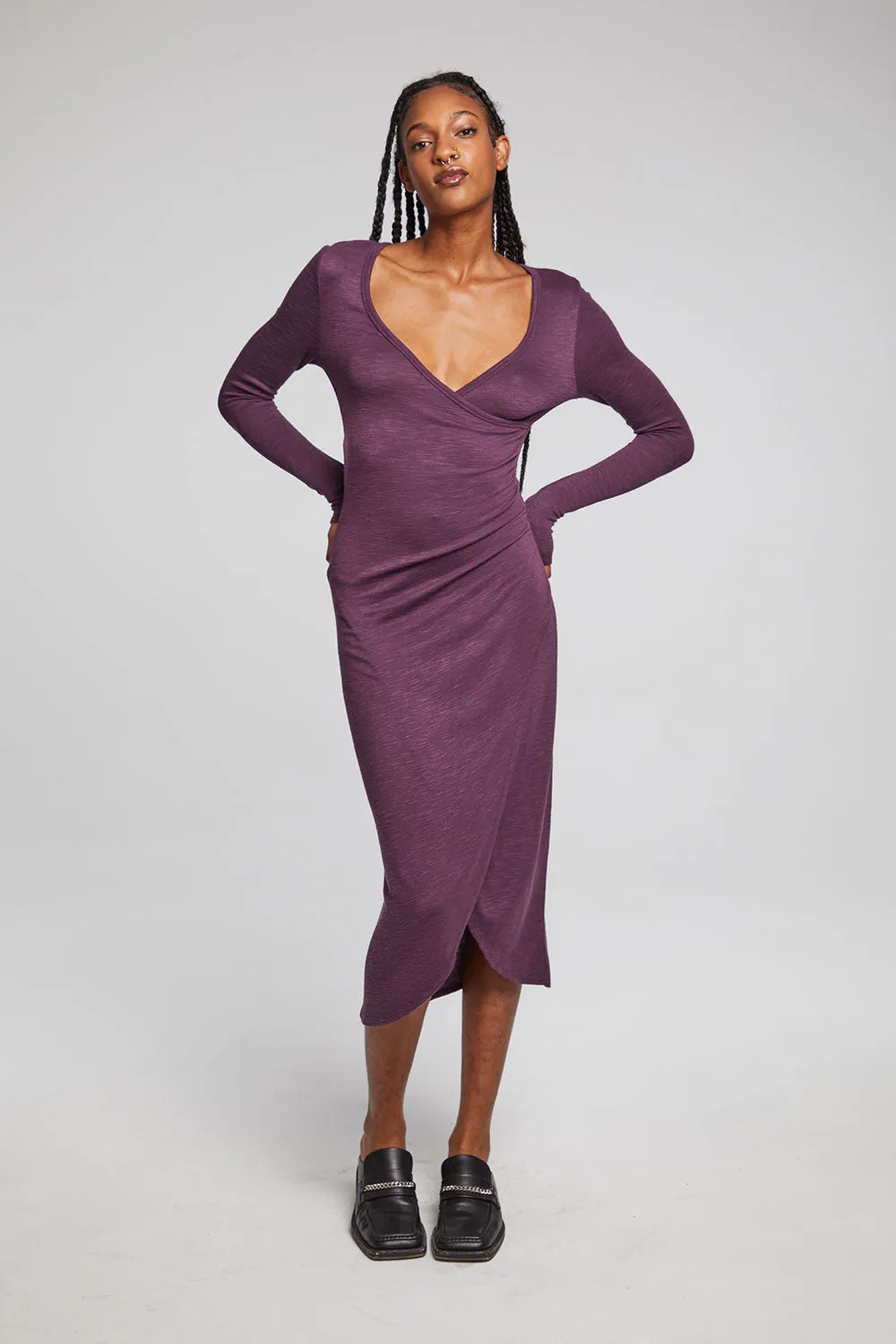 Harmony Plum Perfect Midi Dress